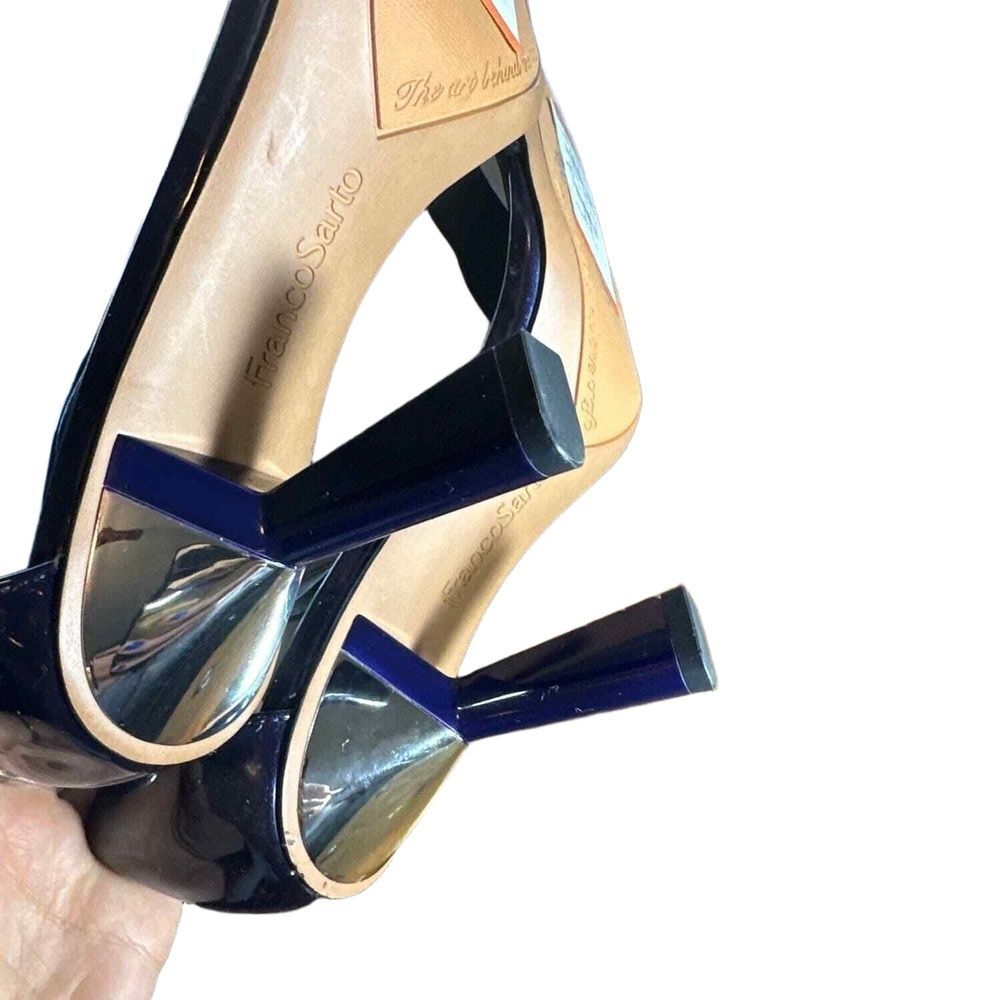 Franco Sarto Heeled Sandals 7.5 Ankle Strap Wedding Formal Event Modern Purple - Picture 6 of 9